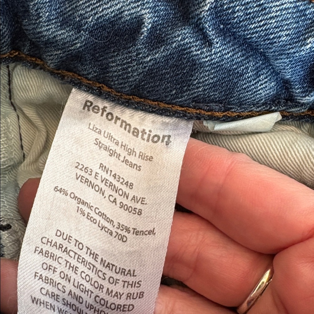 Reformation Liza Ultra High Rise Denim Jeans - Picture 5 of 11